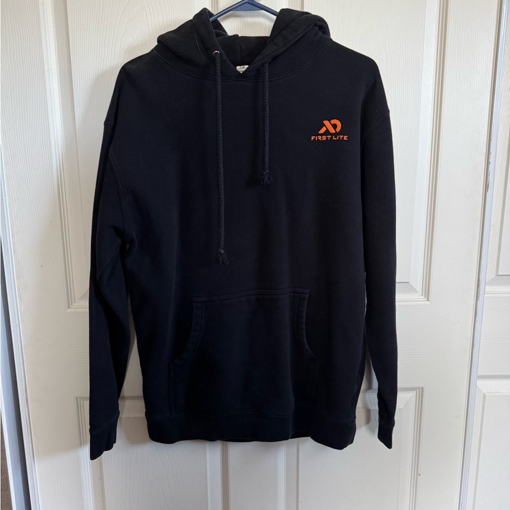 First Lite Black and Orange Hoodie for Men